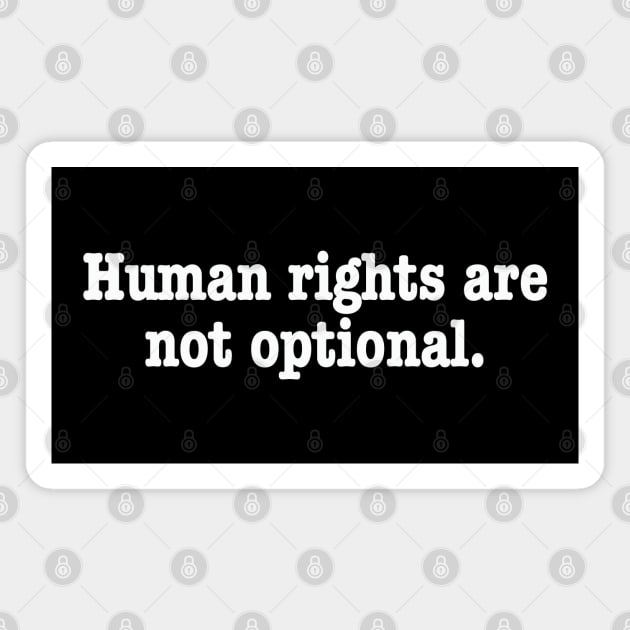 Human rights are not optional. Magnet by MalmoDesigns